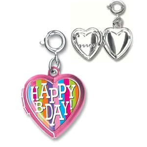 Buy FUN CHARM IT! Pink Metalic Happy Birthday Heart Locket Charm It Opens! by Charms Ks Charming Designs