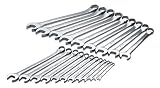 SK 86049 SuperKrome 21 Piece 12 Point 1/4-Inch to 1-1/2-Inch Long Pattern Combination Wrench Set