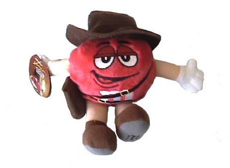 Red M&M Indiana Jones Plush Figure 