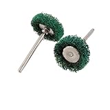 uxcell　ブラシホイール　グリーン　ナイロン素材　ストレート　金属のシャンク　2枚入り