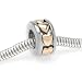 22K Gold Plated Silver Tone Puff Hearts Spacer Large Hole Bead Fits Pandora (1)