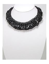 Black Seed Bead Necklace In Zinc