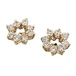 14kt Yellow Gold Diamond Flower Fashion Earrings Jacket