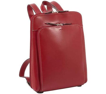 Lodis Audrey Collection Leather City Bag Backpack Red