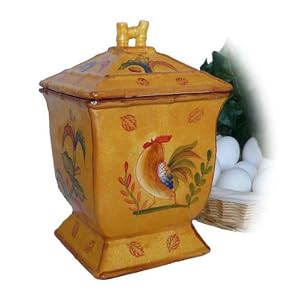 Sunshine Rooster Hand-painted Cookie Jar by