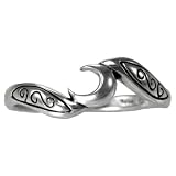 Sterling Silver Crescent Moon Wiccan Goddess Ring (sz 4-15)
