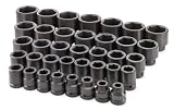 SK 85637 37 Piece 1-Inch Drive 6 Pt Standard Fractional Impact Socket Set