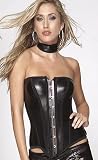 Black Rubber Look Strapless Corset