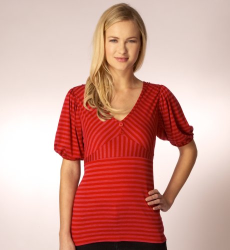 Per Una 3/4 Button Stripe Top clothing