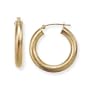 14k Gold 4mm Thick Diamond Cut 1" Hoop Earrings, 4x25mm, Medium (M) Size, HypoAllergenic - $169 SALE
