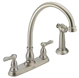 Delta Orleans Series Double-Handle Kitchen Faucet With Spray, Stainless #24902-SS