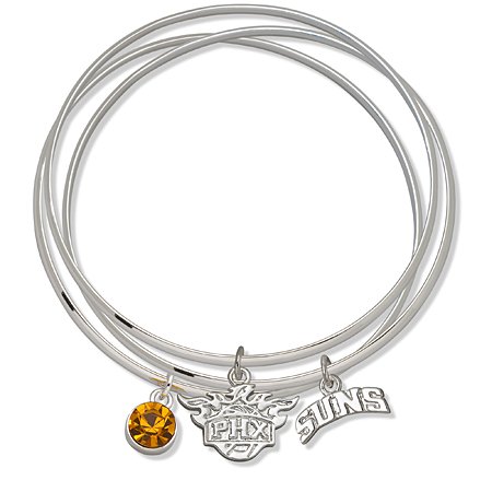 Phoenix Suns Bangle Bracelet Set W/ Yellow Crystal