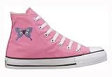 Chuck Taylor All Star Hi Top Custom Pink with Purple Butterfly men's 7/ women's 9