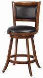 Set of 2 24"H Counter Height Stools Padded Seat Dark Espresso Finish