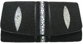 Stingray Leather Double Diamonds Trifold Wallet