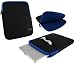 rooCASE Super Bubble Neoprene Sleeve Case Cover for Apple iPad 2 Wifi / 3G Model and HP TouchPad Wi-Fi 9.7-Inch (Black / Dark Blue)