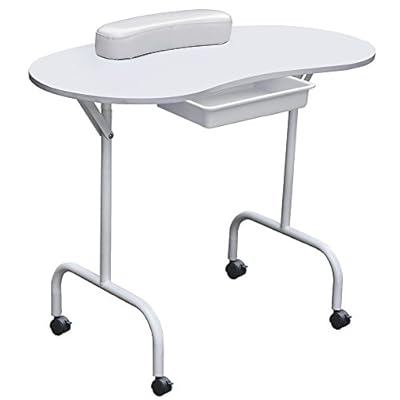 Yaheetech White Portable Manicure Nail Table Station Desk Spa Beauty Salon Equipment Foldable/Not Foldable