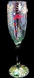 Golf - 19th Hole Design - Hand Painted - Flute - 6 oz.