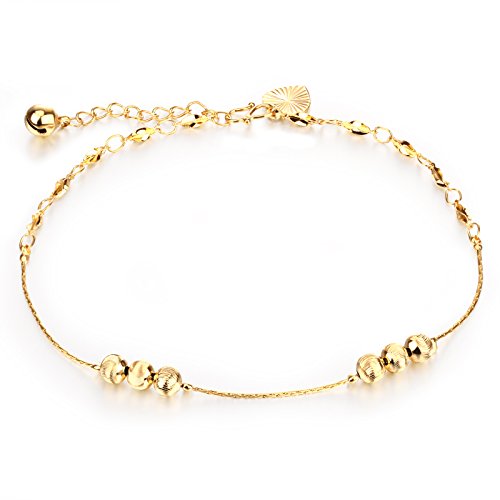 Opk jewelry 18k gold plated copper women anklet bracelet chain la…