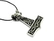 Thor's Hammer Pewter Pendant on Cord Necklace, The Norse Collection