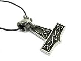 Thor's Hammer Pewter Pendant on Cord Necklace, The Norse Collection