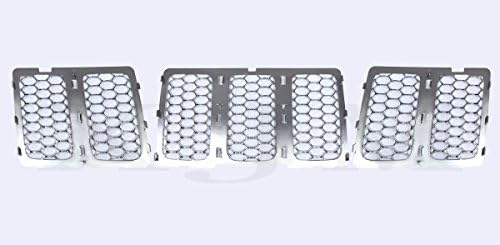 XJM® [Upgrade Latest Version] Front Grill Mesh Grille Insert For 2014-2015 Jeep Grand Cherokee 7 Pcs (Silver)