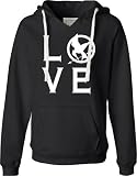 Ladies Black I Love The Hunger Games Deluxe Soft Fashion Hooded Sweatshirt Hoodie