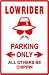 LOWRIDER PARKING chain wheel car show sign