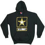 Army Star Logo - Black Hoodie Pullover Sweatshirt