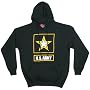 Army Star Logo - Black Hoodie Pullover Sweatshirt