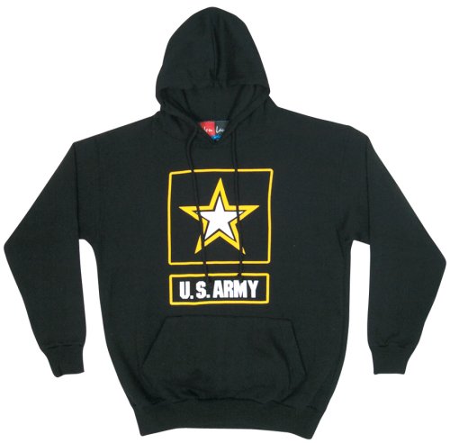 Army Star Logo - Black Hoodie Pullover Sweatshirt