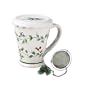 Pfaltzgraff Winterberry 12-Ounce Covered Stoneware Mug with Stainless-Steel Tea Diffuser