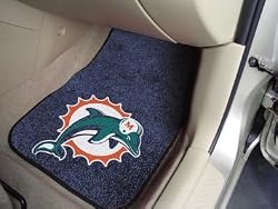FANMATS 5790 NFL Miami Dolphins Front Carpet Car Mat - 2 Pieces