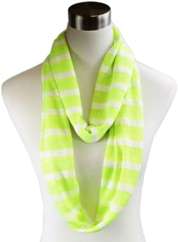 Spring Color Stripe Infinity Loop Fashion Scarf (Neon)