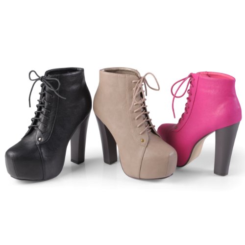 Brinley Co Womens Lace-up High Heel Bootie