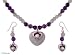 Amethyst and pearl jewelry set, 'Verdant Heart' 1 W 1 L