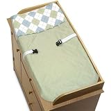 Blue and Green Argyle Changing Pad Cover by JoJo Designs Image