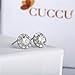 Cuccu 9MM 18k White Gold Plated Cubic Zirconia Flower Earrings for Women Girls Jewelry Halo Stud Earrings
