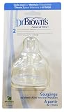 Dr Browns Natural Flow teats wide neck level2 twin pack