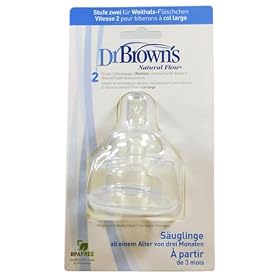 Dr Browns WIDE LEVEL 2 BOTTLE TEATS - 2 PACK