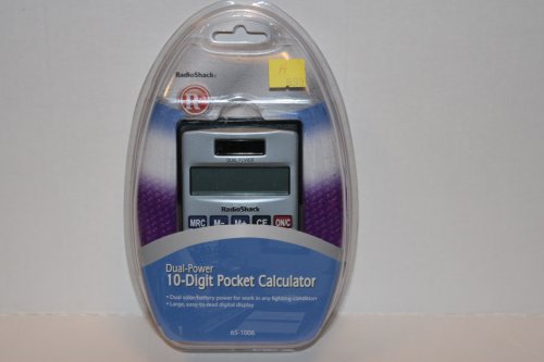 Dual-Power 10-Digit Pocket Calculator