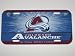 COLORADO AVALANCHE Officially Licensed Team Colored Logo Plastic LICENSE PLATE