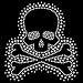 Women's Sweatshirt : Skull and Crossbones - Rhinestone Embellished Shirt