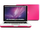 GMYLE (TM) Rose Red/Deep Pink Rubberized-see-through Hard Case Skin Cover for Aluminum Unibody 13 Inches Macbook Pro with...