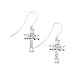 Sterling Silver Cubic Zirconia Cross Dangle Earrings