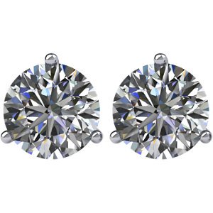 Genuine IceCarats Designer Jewelry Gift 14K White Gold Diamond Earrings. Pair 1 1/2 Ct Tw Diamond Earrings Diamond Earrings In 14K White Gold