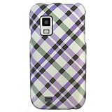 Hard Snap-on Sleeve Plastic RUBBERIZED With PURPLE PLAID CHECKERED Design S ....