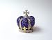 Royal Blue Crown Box Swarovski Crystals 24K Gold Jewelry, Trinket or Pill Box...