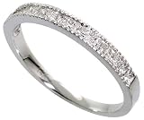 14k White Gold Band, a little over 2mm wide, w/ 0.33 Carat Diamonds