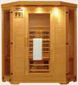 4 Person Luxury Corner Infrared Sauna & Front Lights